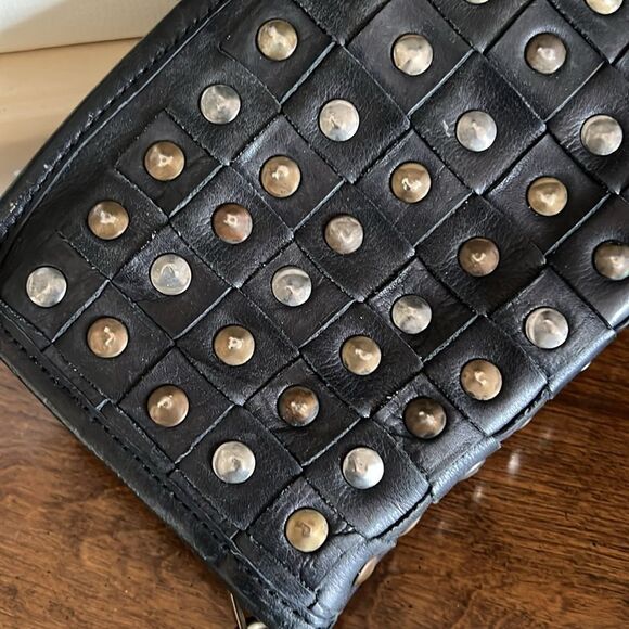 Viola Castellani Woven Studded Leather Wristlet A18 - Picture 2 of 6